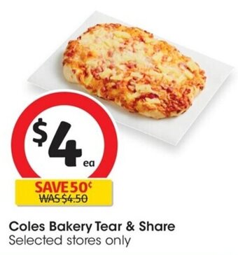 Coles Coles Bakery Tear & Share Selected stores only offer