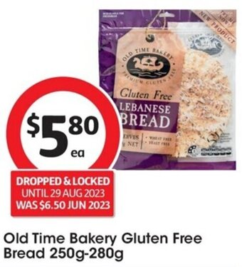 Coles Old Time Bakery Gluten Free Bread 250g-280g offer