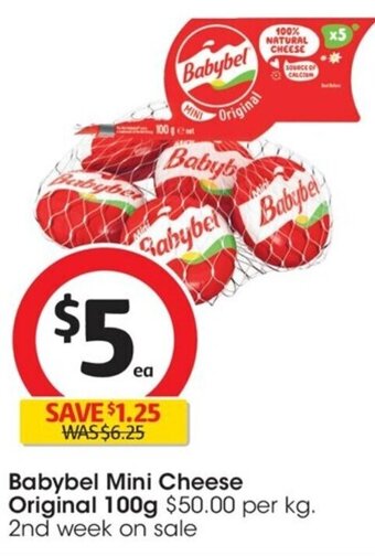 Coles Babybel Mini Cheese Original 100g offer