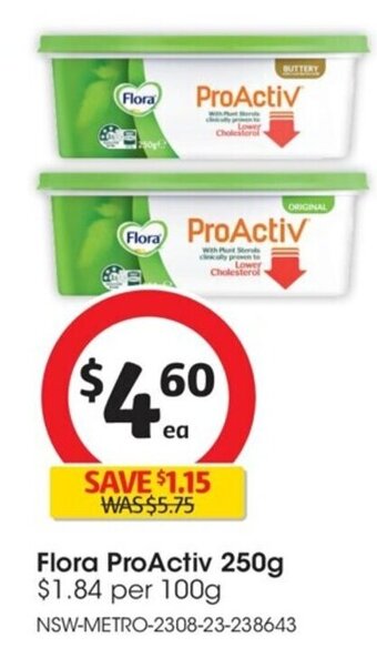 Coles Flora ProActiv 250g offer
