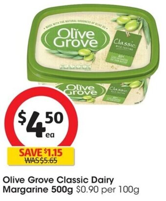 Coles Olive Grove Classic Dairy Margarine 500g offer