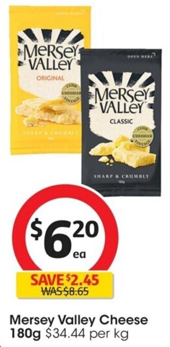 Coles Mersey Valley Cheese 180g offer