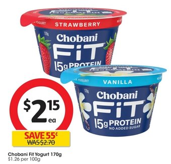 Coles Chobani Fit Yogurt 170g offer
