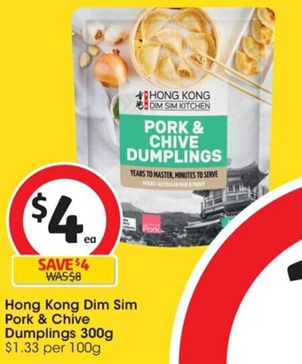Coles Hong Kong Dim Sim Pork & Chive Dumplings 300g offer