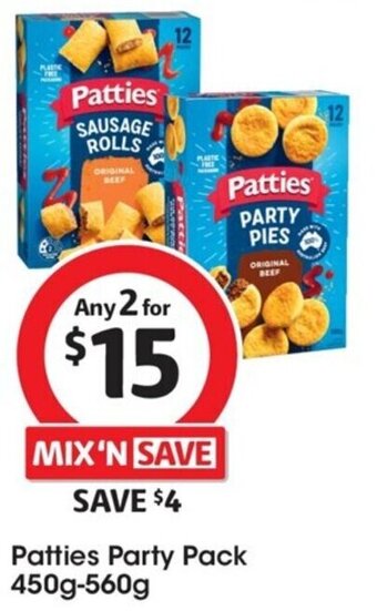 Coles Patties Party Pack 450g-560g offer