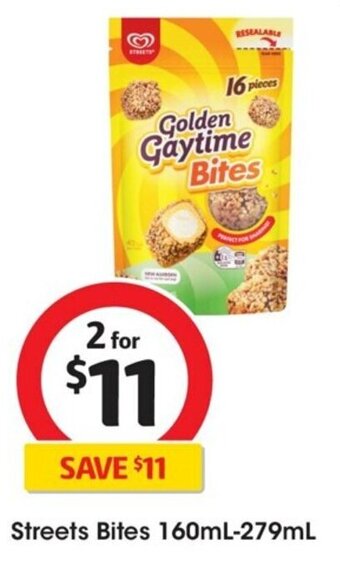 Coles Streets Bites 160mL-279mL offer
