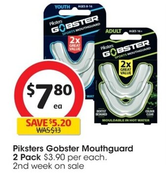Coles Piksters Gobster Mouthguard 2 Pack offer