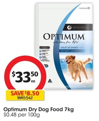 Coles Optimum Dry Dog Food 7kg offer