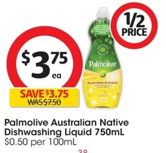 Coles Palmolive Australian Native Dishwashing Liquid 750mL offer