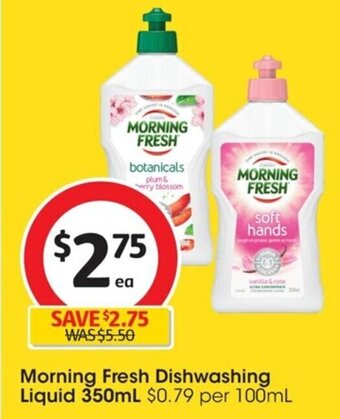 Coles Morning Fresh Dishwashing Liquid 350mL offer