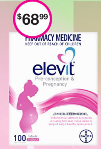 Priceline Elevit Pre-conception & Pregnancy 100 Tablets offer