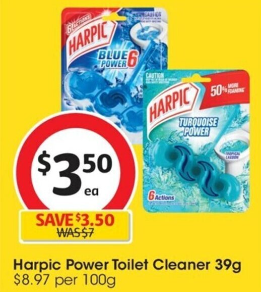 Harpic Power Toilet Cleaner 39g offer at Coles