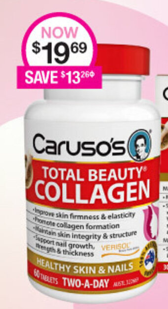 Priceline Caruso's Total Beauty Collagen 60 Tablets offer