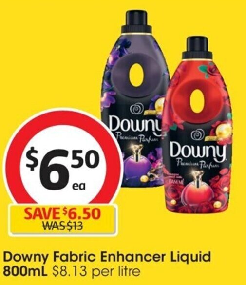 Downy Fabric Enhancer Liquid 800mL offer at Coles
