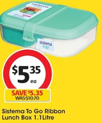 Coles Sistema To Go Ribbon Lunch Box 1.1 Litre offer
