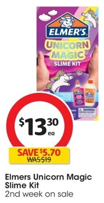 Coles Elmers Unicorn Magic Slime Kit offer