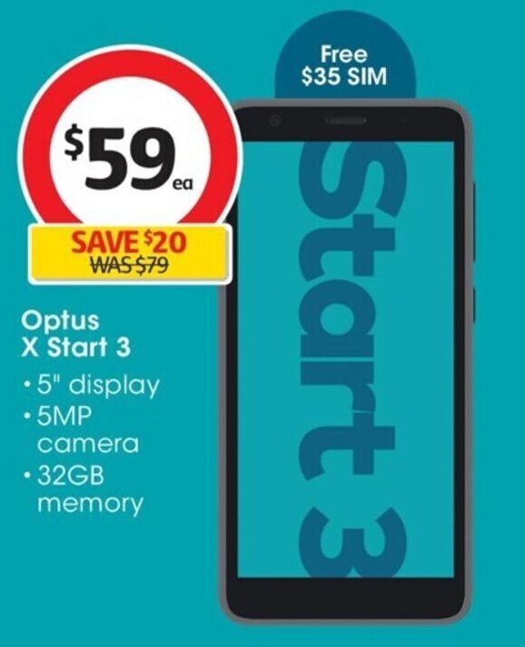 Optus X Start 3 offer at Coles