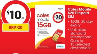 Coles Coles Mobile Prepaid offer