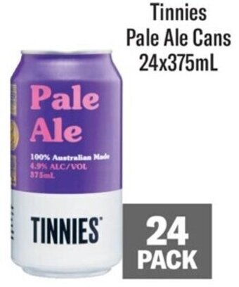 Coles Tinnies Pale Ale Cans 24x375mL offer