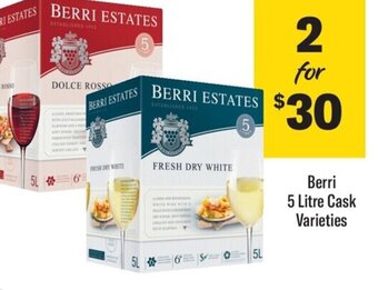Coles Berri 5 Litre Cask Varieties offer