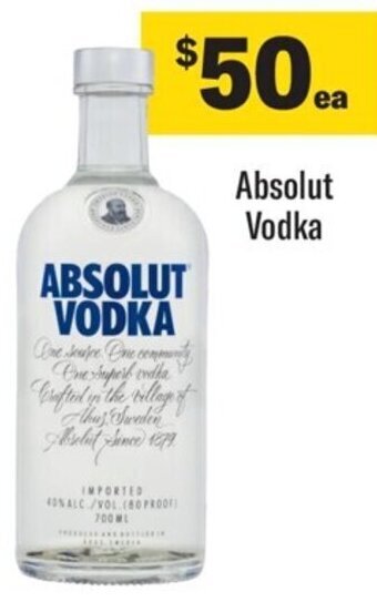 Coles Absolut Vodka offer