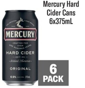 Coles Mercury Hard Cider Cans 6x375mL offer