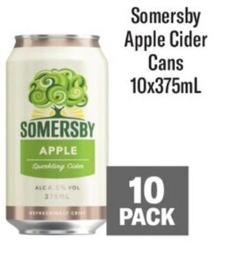 Coles Somersby Apple Cider Cans 10x375mL offer