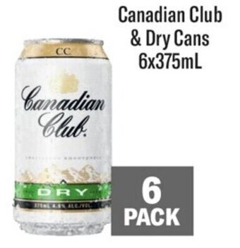 Coles Canadian Club & Dry Cans 6x375mL offer