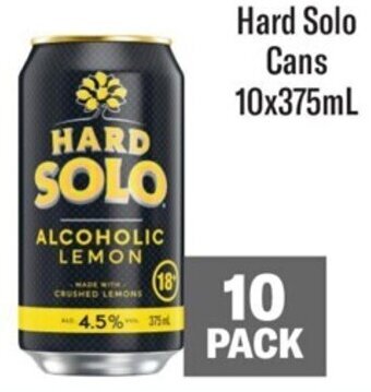 Coles Hard Solo Cans 10x375mL offer