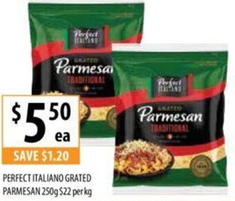 Supabarn PERFECT ITALIANO GRATED PARMESAN 250g offer