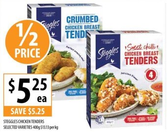 Supabarn STEGGLES CHICKEN TENDERS SELECTED VARIETIES 400g offer