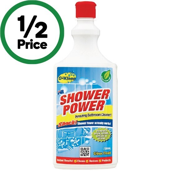 Ozkleen shower power 750ml offer at Woolworths