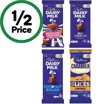 Woolworths Cadbury dairy milk, marvellous creations or bubbly 160-190g offer