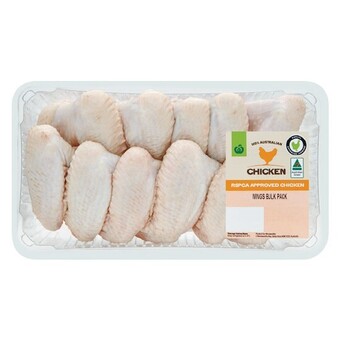 Woolworths Australian fresh rspca approved chicken wings bulk tray – from the meat dept offer