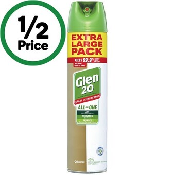 Woolworths Glen 20 disinfectant spray 490g offer
