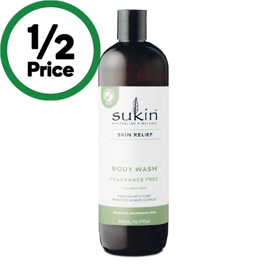 Sukin skin relief body wash 500ml offer at Woolworths