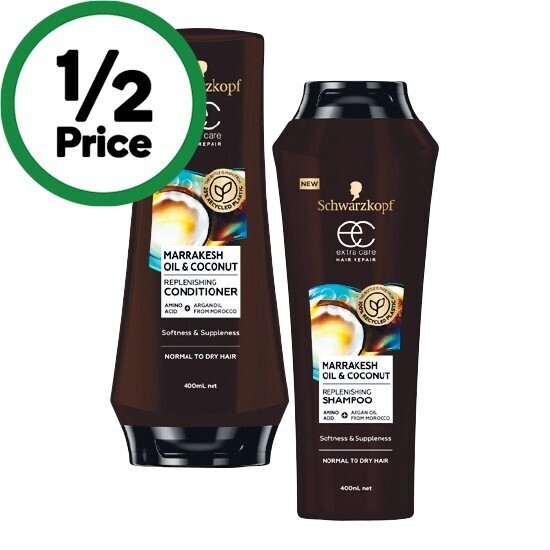 Schwarzkopf extra care shampoo or conditioner 400ml offer at Woolworths