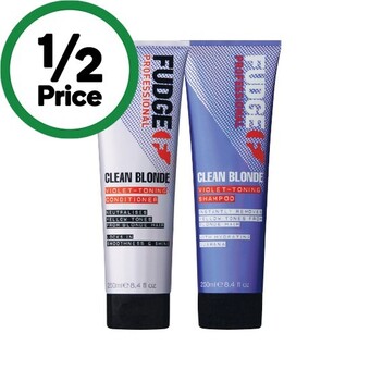 Woolworths Fudge clean blonde shampoo or conditioner 250ml offer