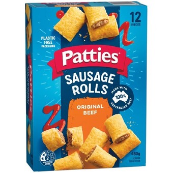 Woolworths Patties party sausage rolls 450g pk 12 offer