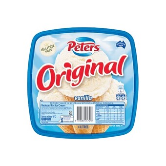 Woolworths Peters original ice cream tub 4 litre – from the freezer offer