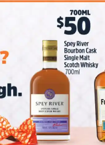 BWS Spey River Bourbon Cask Single Malt Scotch Whisky 700ml offer