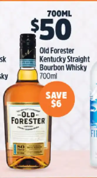 BWS Old Forester Kentucky Straight Bourbon Whisky 700ml offer
