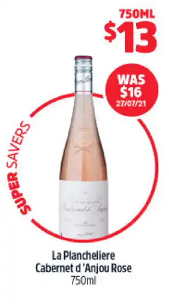 BWS La Plancheliere Cabernet d'Anjou Rose 750ml offer