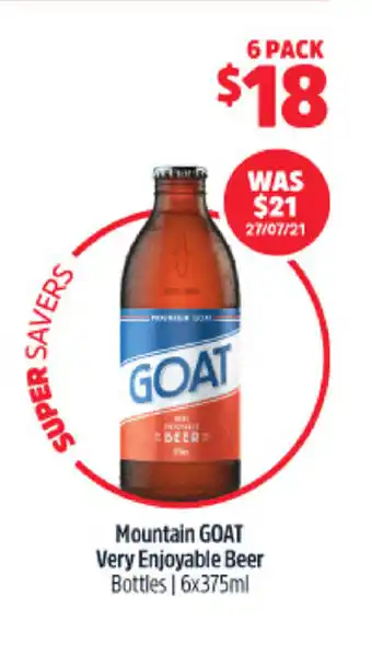 Mountain Goat Very Enjoyable Beer Bottles 6x375ml