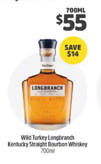 BWS Wild Turkey Longbranch Kentucky Bourbon Whisky 700ml offer