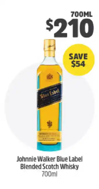 BWS Johnnie Walker Blue Label Blended Scotch Whisky 700ml offer