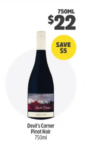 BWS Devil's Corner Pinot Noir 750ml offer