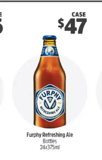 BWS Furphy Refreshing Ale Bottles 24x375mL offer