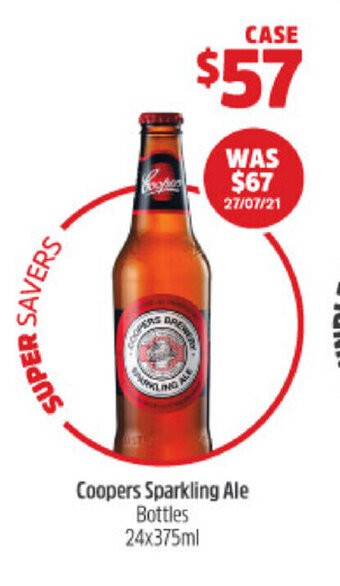 BWS Coopers Sparkling Ale Bottles 24x375ml offer