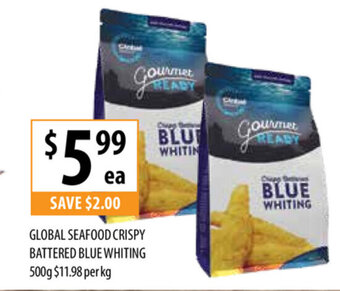 Supabarn Global Seafood Crispy Battered Blue Whiting 500g offer